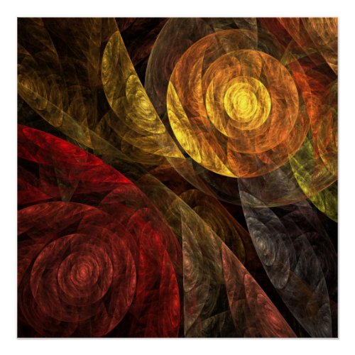 Sun Flower Floral Modern Abstract Art Pattern Poster