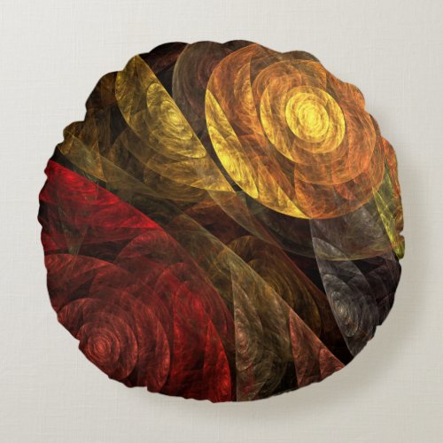 Sun Flower Floral Modern Abstract Art Pattern Round Pillow