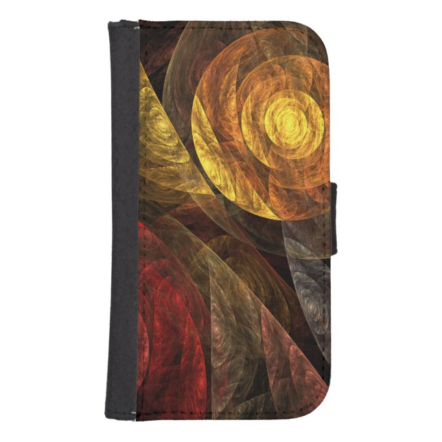 Sun Flower Floral Modern Abstract Art Pattern Samsung Galaxy Wallet Case (Front)