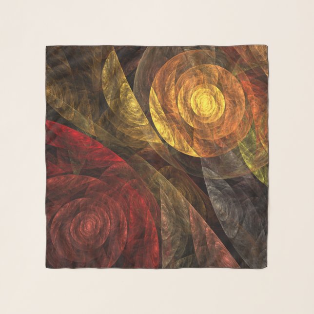 Sun Flower Floral Modern Abstract Art Pattern Scarf (Front)