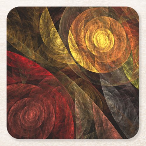 Sun Flower Floral Modern Abstract Art Pattern Square Paper Coaster