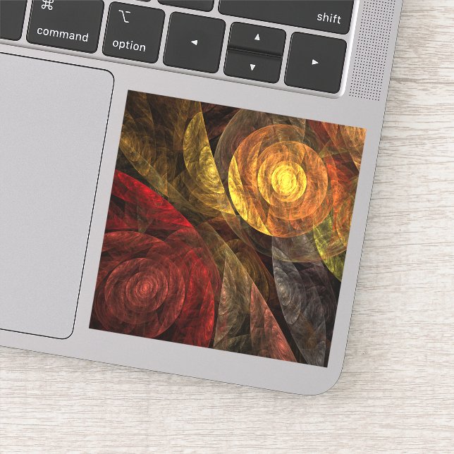 Sun Flower Floral Modern Abstract Art Pattern Sticker (Detail)