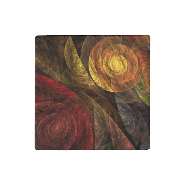 Sun Flower Floral Modern Abstract Art Pattern Stone Magnet (Front)