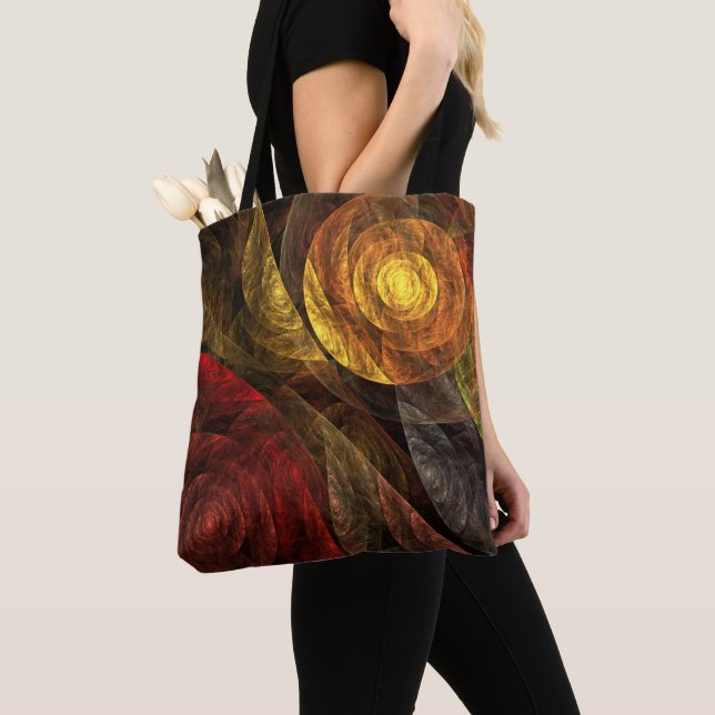 Sun Flower Floral Modern Abstract Art Pattern Tote Bag (Close Up)