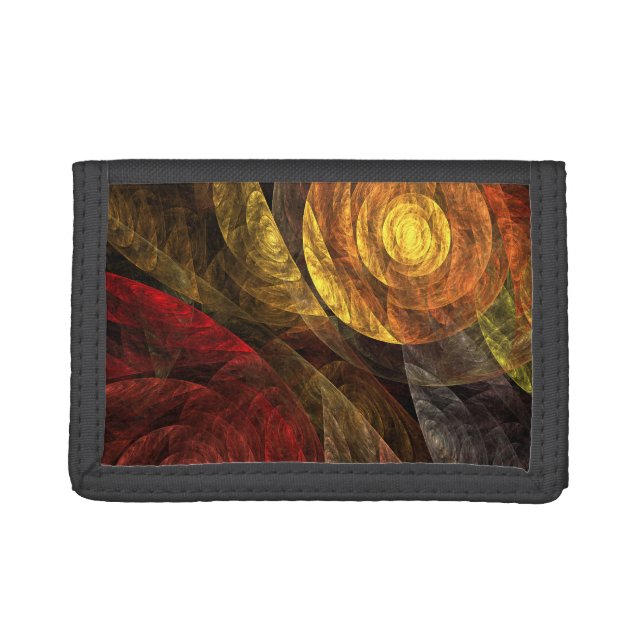 Sun Flower Floral Modern Abstract Art Pattern Tri-fold Wallet (Front)
