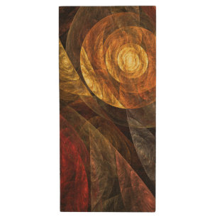 Sun Flower Floral Modern Abstract Art Pattern Wood Flash Drive