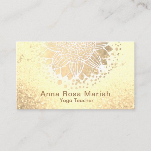  Sun Flower Glitter Mandala Spiritual Yoga Business Card