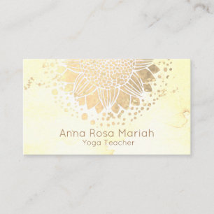 *~* Sun Flower Mandala Glitter Spiritual Yoga Business Card