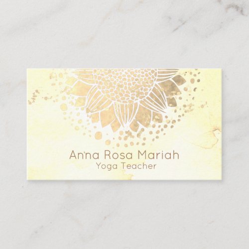  Sun Flower Mandala Glitter Spiritual Yoga Business Card