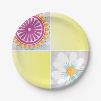 Sun & Flower Paper Plates by GKDStore at Zazzle