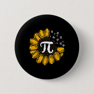Sun-flower Pi Day Cool Math Symbols Teacher Studen Button