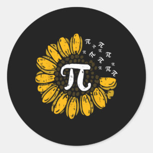 Sun-flower Pi Day Cool Math Symbols Teacher Studen Classic Round Sticker