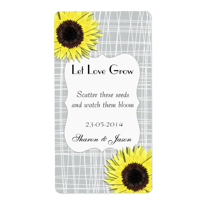 Personalised Seed Packets Envelopes Wedding Favours Colour Vintage Sunflower 