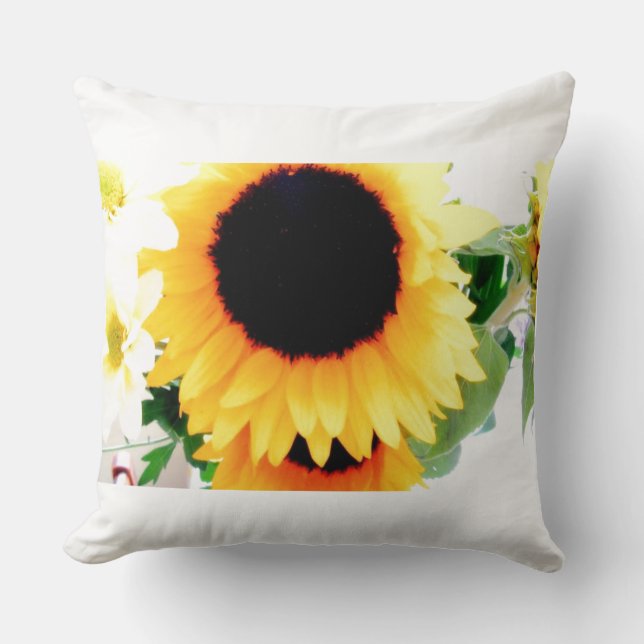 Sun Flower Throw Pillow (Front)