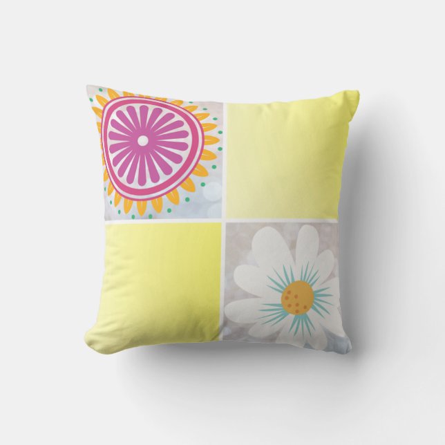 Sun Flower Throw Pillow (Front)