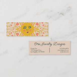 Sun Flowering Vines Elegant Boho Floral Unique Mini Business Card