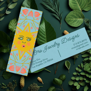 Sun Flowering Vines Elegant Boho Floral Unique Mini Business Card