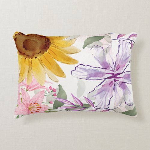 Sun Flowers Mix Design Accent Pillow