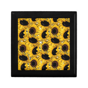 sun flowers petals swim dive marine nature yellow keepsake box