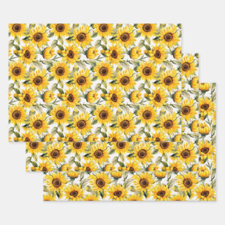 Sun flowers wrapping paper sheets
