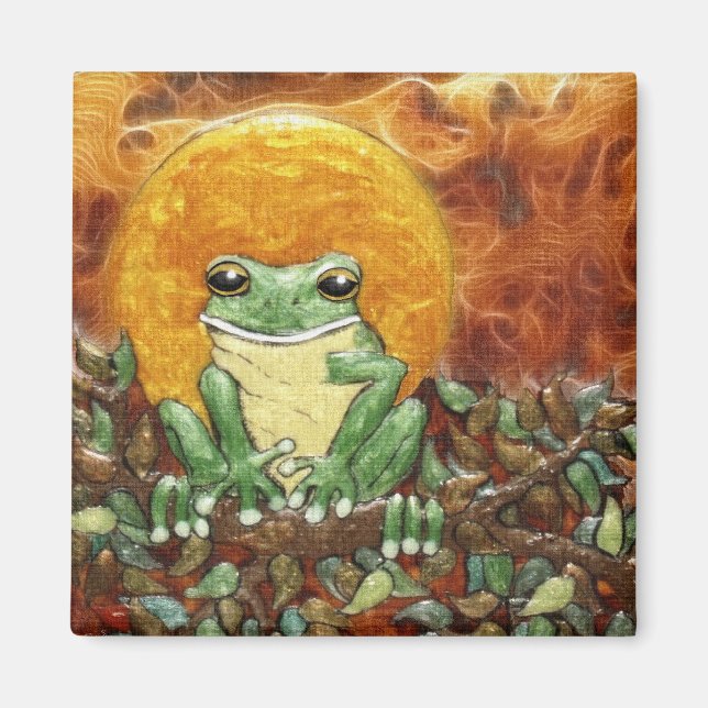 Sun Frog Tree-Frog Art Magnet (Front)