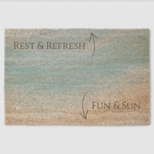 Sun & Fun / Rest & Refresh Beach House Welcome Mat