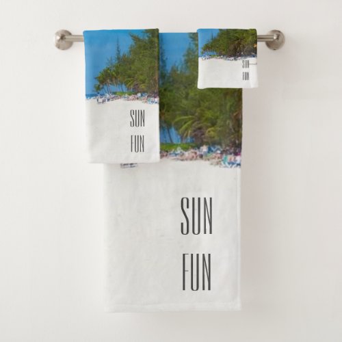 Sun Fun tropical paradise beach travel Bath Towel Set