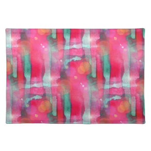 Sun glare abstract painted watercolor cloth placemat