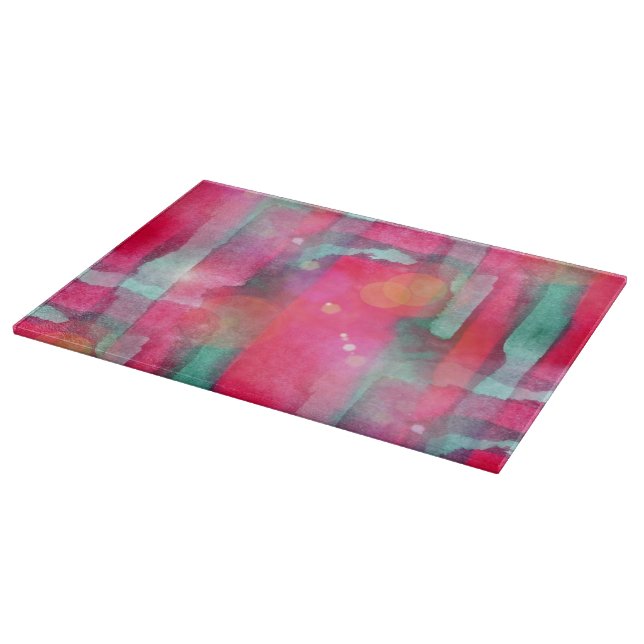 Sun glare abstract painted watercolor cutting board (Corner)