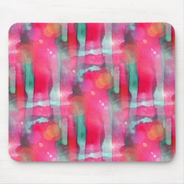 Sun glare abstract painted watercolor mouse pad (Front)