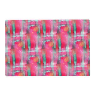 Sun glare abstract painted watercolor placemat