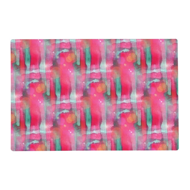 Sun glare abstract painted watercolor placemat (Front)