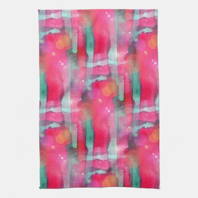 Sun glare abstract painted watercolor towel (Vertical)