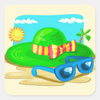 Sun glasses square sticker