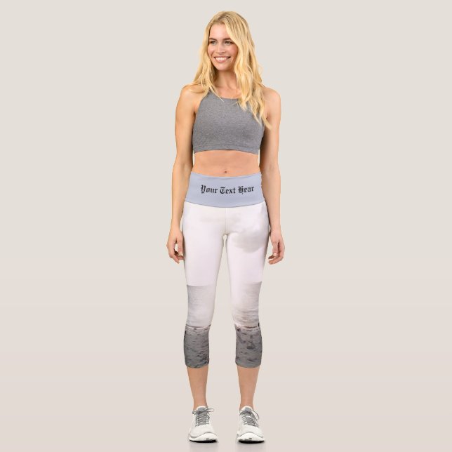 Sun Glory At The Beach Capri Leggings (Front)