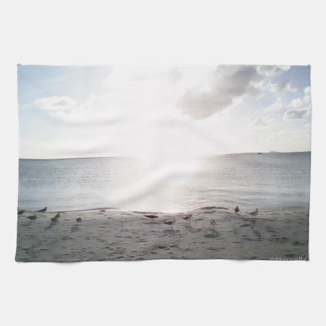 Sun Glory At The Beach Kitchen Towel (Horizontal)