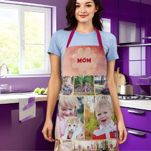 Sun Glow Pink Fade Moms Apron Photo Collage
