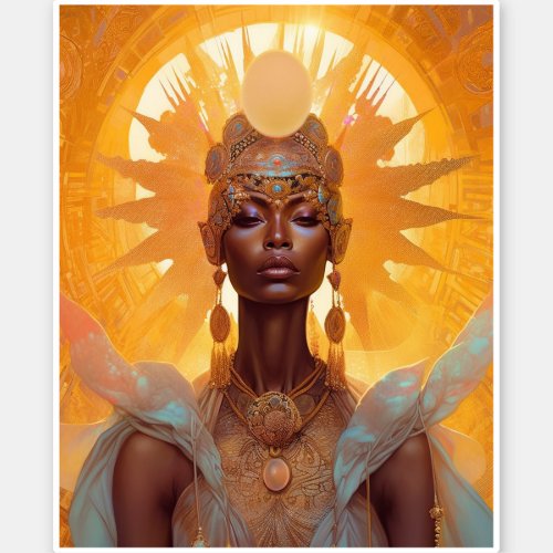 Sun Goddess Fantasy Art Sticker