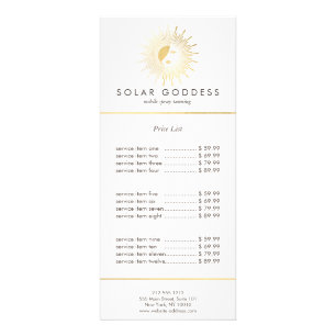 Sun Goddess Girl Logo Spray Tanning Salon Rack Card