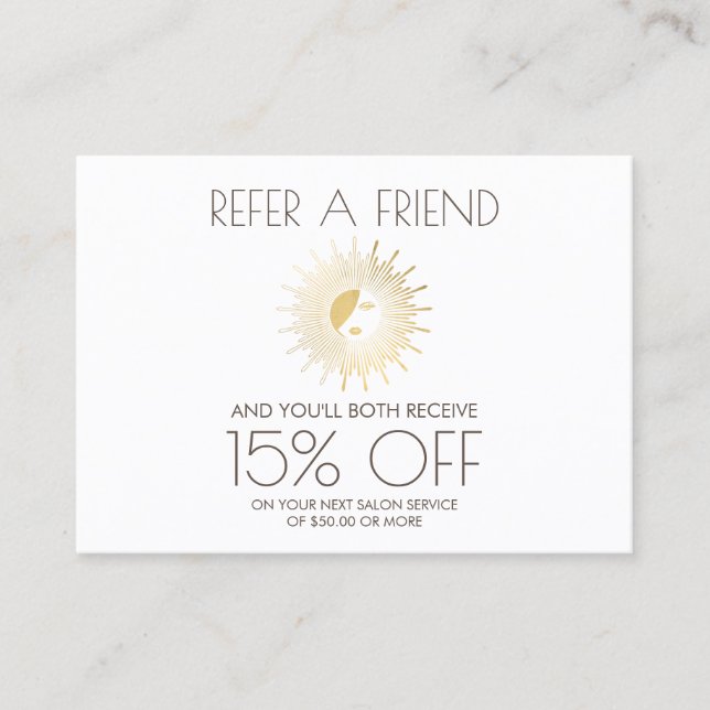 Sun Goddess Girl Logo Spray Tanning Salon Referral (Front)