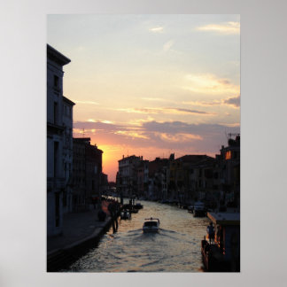 Sun going down in Venice Poster