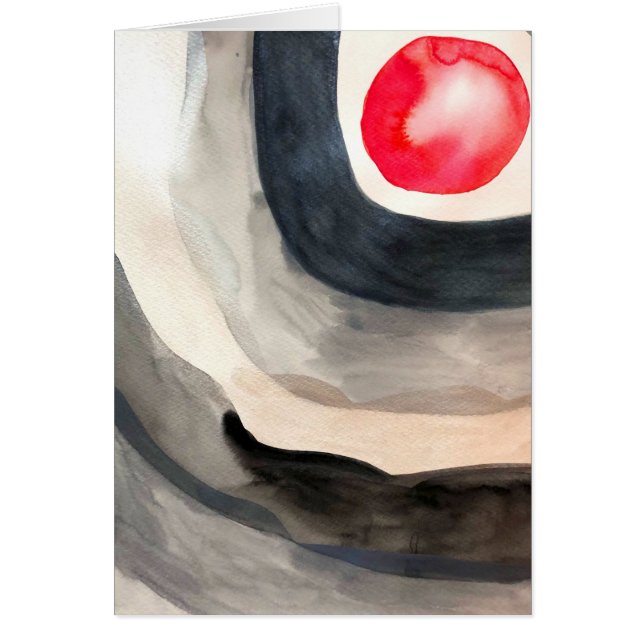 Sun grey and black abstract modern art cards (Front)