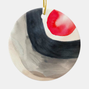 Sun grey and black abstract modern art ceramic ornament