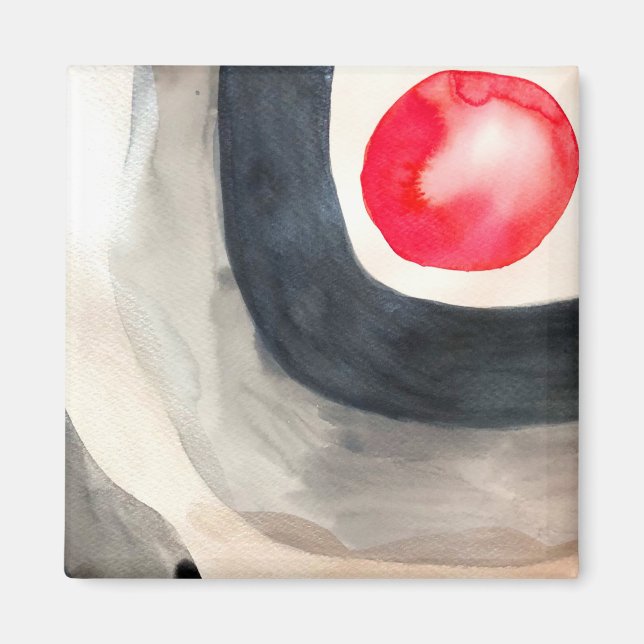 Sun grey and black abstract modern art magnet (Front)