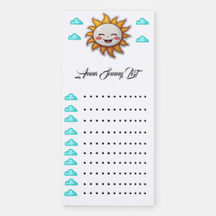 Sun Grocery Shopping List  Magnetic Notepad