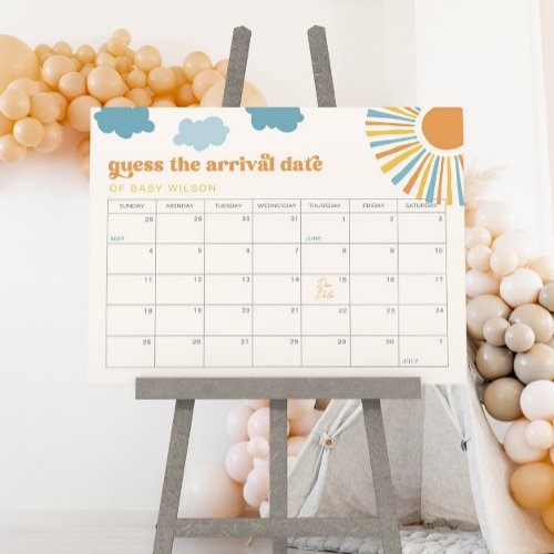 Sun Guess the Due Date Calendar Foam Board