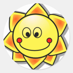 Sun Happy Sun Classic Round Sticker