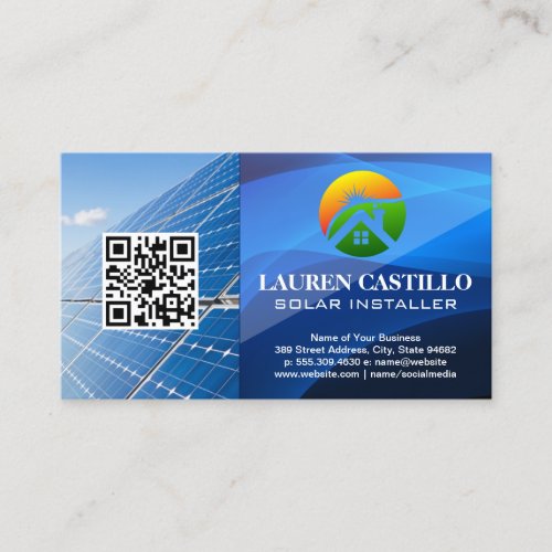 Sun Home Logo  Solar Panels  QR Business Card