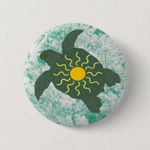 Sun honu ( sea turtle) button