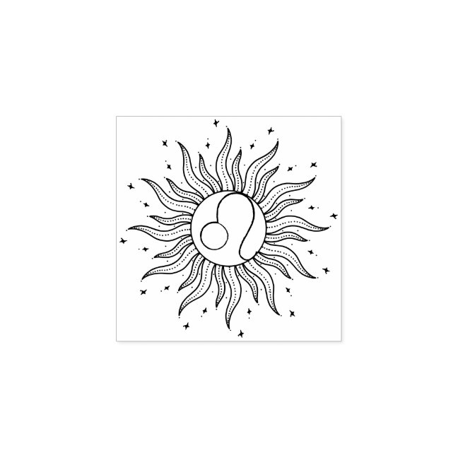 Sun Horoscope Leo Rubber Stamp
